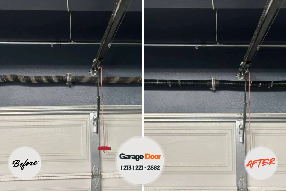 Before and after: garage door repair Olean, NY